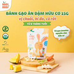 Thực phẩm bổ sung bánh gạo ăn dặm hữu cơ cho bé Nobi Nobi nhiều vị 15g dành cho bé từ 8 tháng tuổi trở lên