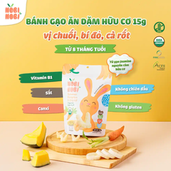 Thực phẩm bổ sung bánh gạo ăn dặm hữu cơ cho bé Nobi Nobi nhiều vị 15g dành cho bé từ 8 tháng tuổi trở lên