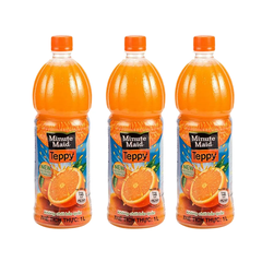 Thùng 12 chai nước cam có tép Teppy Minute Maid 1L