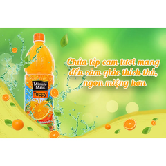 Thùng 12 chai nước cam có tép Teppy Minute Maid 1L