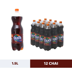 Thùng 12 chai nước ngọt Fanta xá xị 1.5L