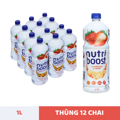 Thùng 12 chai sữa trái cây NutriBoost dâu và yến mạch 1L