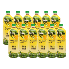 Thùng 12 chai trà chanh sả Fuzetea+ 1L