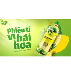 Thùng 12 chai trà chanh sả Fuzetea+ 1L