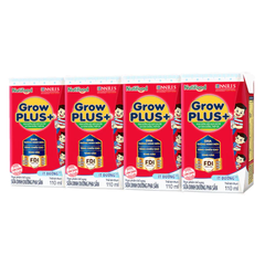 [Thùng 12 lốc] Sữa pha sẵn Nutifood GrowPLUS+ đỏ 110ml và 180ml (lốc 4 hộp)