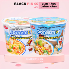Thùng 12 ly mì mini Doraemon hải sản chua ngọt/hàu sữa phô mai ly 48g/53g