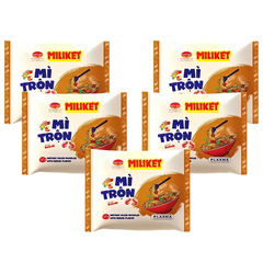 Thùng 16 gói mì trộn Miliket vị phô mai/kebab/carbonara/cà ri/kim chi gói 117g