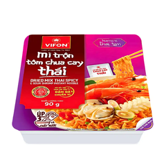 Thùng 18 khay mì trộn Pad Thái/tôm chua cay Thái Vifon 90g