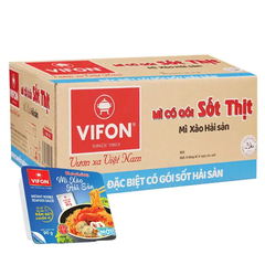 Thùng 18 khay mì xào hải sản Vifon 90g [có gói sốt hải sản]