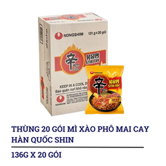 Thùng 20 gói mì xào phô mai cay Shin Nongshim 136g