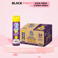 Thùng 24 chai bình xịt ruồi muỗi côn trùng Lion King 600ml