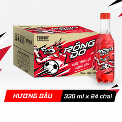 Thùng 24 chai nước tăng lực Rồng Đỏ hương dâu 330ml