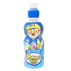 Thùng 24 chai nước trái cây Pororo vị dâu/việt quât/nhiệt đới/táo/sữa/ chuối chai 235ml
