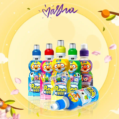 Thùng 24 chai nước trái cây Pororo vị dâu/việt quât/nhiệt đới/táo/sữa/ chuối chai 235ml