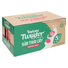 Thùng 24 chai sữa  trái cây Juicy Milk vị dâu 320ml
