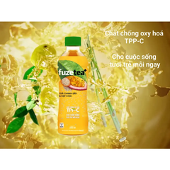 Thùng 24 chai trà chanh dây và hạt chia Fuzetea+ 350ml