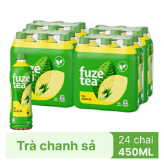 Thùng 24 chai trà chanh sả Fuzetea+ 450ml