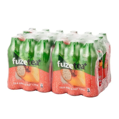 Thùng 24 chai trà đào và hạt chia Fuzetea+ 350ml