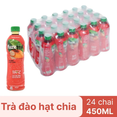 Thùng 24 chai trà đào và hạt chia Fuzetea+ 450ml