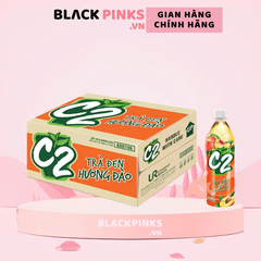 Thùng 24 chai trà đen C2 hương đào 455ml