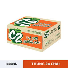 Thùng 24 chai trà đen C2 hương đào 455ml