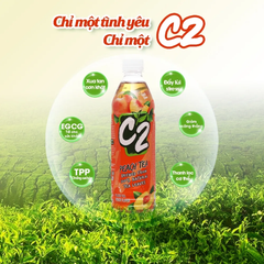Thùng 24 chai trà đen C2 hương đào 455ml