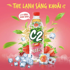 Thùng 24 chai trà đen C2 hương dâu anh đào 455ml