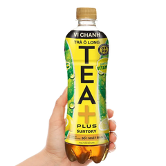 Thùng 24 chai trà ô long TEA+ Plus vị chanh 450ml