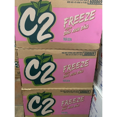 Thùng 24 chai trà xanh C2 Freeze hương dâu anh đào 455ml