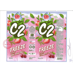Thùng 24 chai trà xanh C2 Freeze hương dâu anh đào 455ml
