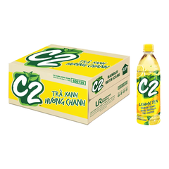 Thùng 24 chai trà xanh C2 hương chanh 455ml