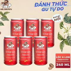 Thùng 24 lon cà phê Mr.Brown Cappuccino 240ml