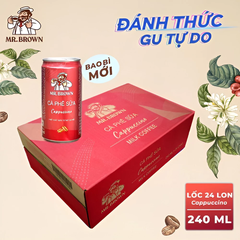 Thùng 24 lon cà phê Mr.Brown Cappuccino 240ml