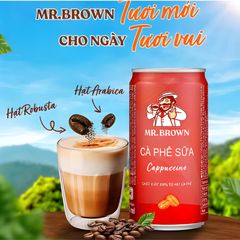 Thùng 24 lon cà phê Mr.Brown Cappuccino 240ml