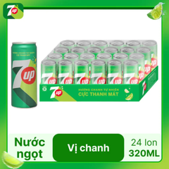 Thùng 24 lon nước ngọt 7Up 320ml
