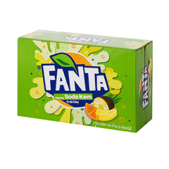 Thùng 24 lon nước ngọt Fanta soda kem 320ml