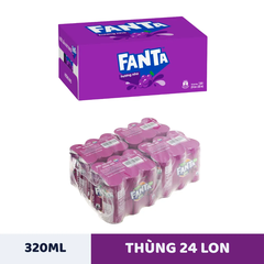 Thùng 24 lon nước ngọt Fanta nho 320ml