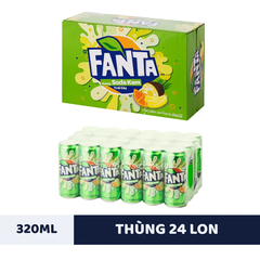Thùng 24 lon nước ngọt Fanta soda kem 320ml