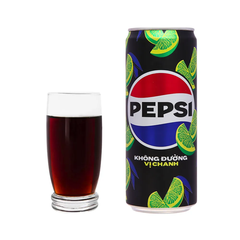 Thùng 24 lon nước ngọt Pepsi không calo vị chanh 320ml