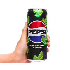 Thùng 24 lon nước ngọt Pepsi không calo vị chanh 320ml
