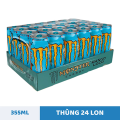 Thùng 24 lon nước tăng lực Monster Energy Mango vị xoài 355ml
