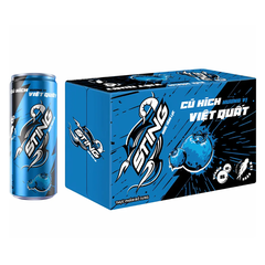 Thùng 24 lon nước tăng lực Sting hương việt quất 320ml