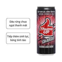 Thùng 24 lon nước tăng lực Thums Up Charged hương dâu rừng 320ml