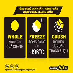 Thùng 24 lon nước uống có cồn -196 vodka voda vị chanh 320ml
