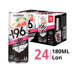 Thùng 24 lon nước uống có cồn -196 vodka voda vị đào 320ml