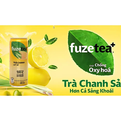 Thùng 24 lon trà chanh sả Fuzetea+ 320ml