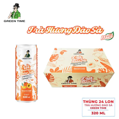 Thùng 24 lon trà Greentime hương đào sả 320ml