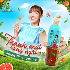 Thùng 24 chai trà Green Time hương bưởi 580ml