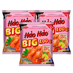 Thùng 30 gói mì Big 100 Hảo Hảo tôm chua cay 100g
