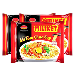 Thùng 30 gói mì Miliket tôm chua cay gói 65g